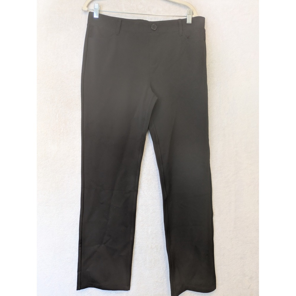 Stelle Dress Pants Women's L Black Straight Leg High Rise‎ Stretch Workwear